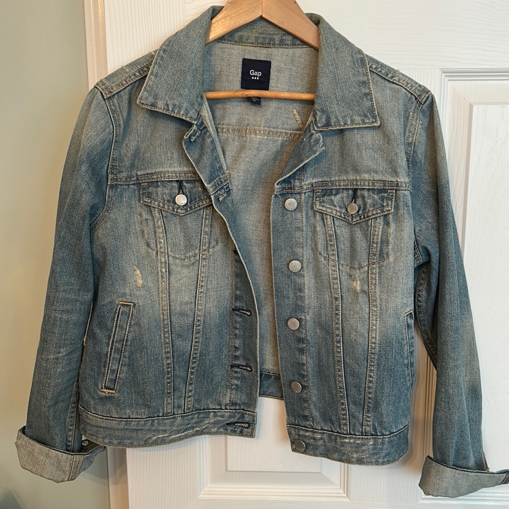 Distressed Gap Denim Jacket